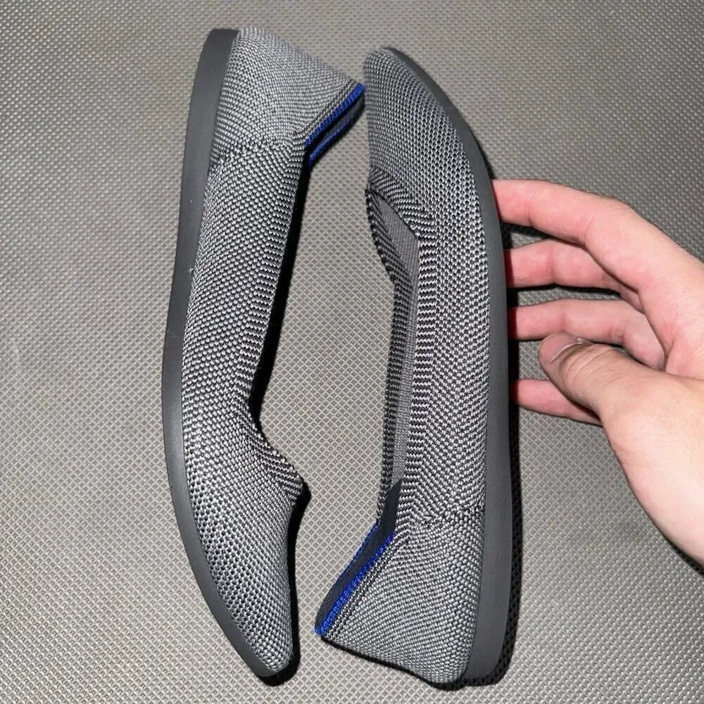 Rothy’s The Point Cloud Gray Birdseye Knit Pointed Toe Flats Womens Size 6